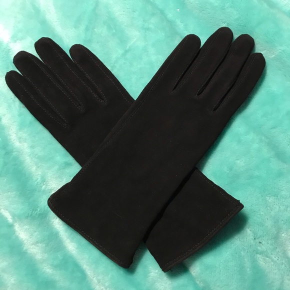 Genuine Leather 100% Wool Lining Black Gloves - Picture 3 of 4
